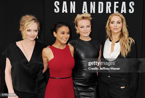 Actresses Marley Shelton, Emmanuelle Chriqui, Malin Akerman and Elizabeth Berkley arrive at the 'San Andreas' - Los Angeles Premiere at TCL Chinese...