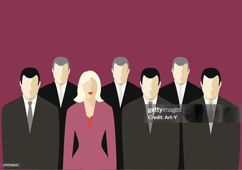 Corporate suits - and one dress. (vector & jpg)