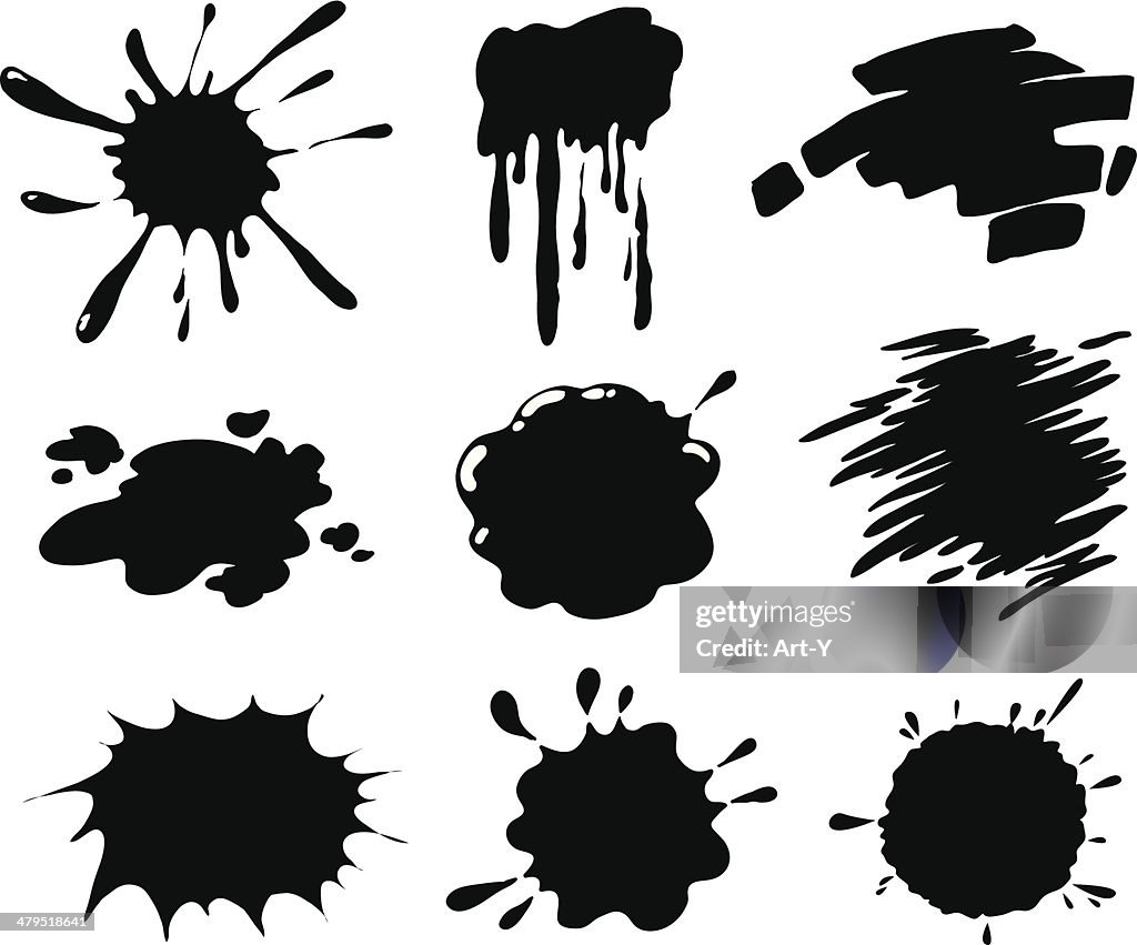 Ink Slashes Ink Splashes Strokes And Stains High-Res Vector Graphic - Getty Images