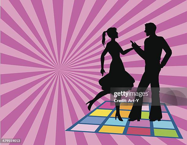 disco dance floor - black couple dancing stock illustrations