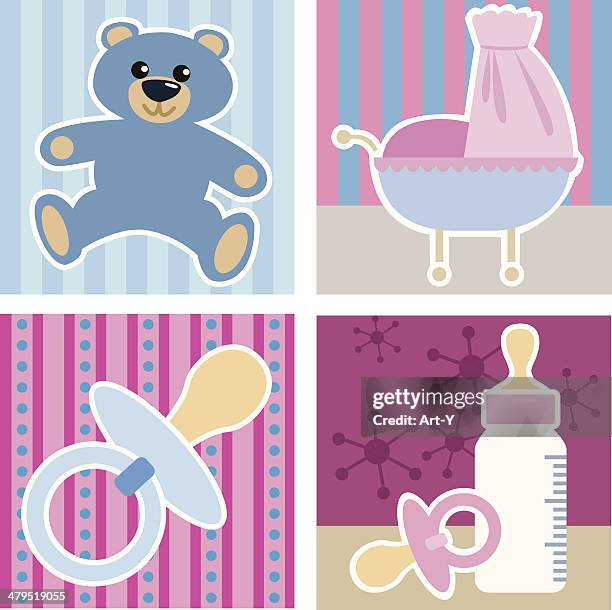 illustrations theme - baby - empty bedroom stock illustrations