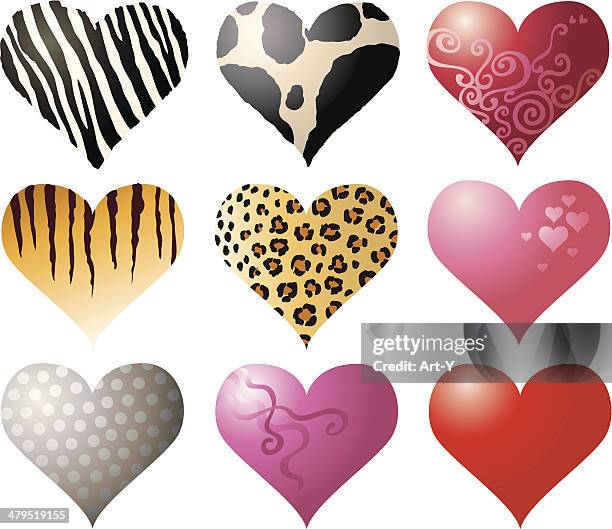 wild hearts - fur texture stock illustrations