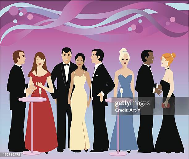 party time! - evening gown stock illustrations