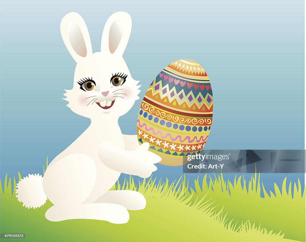 Easter bunny with egg