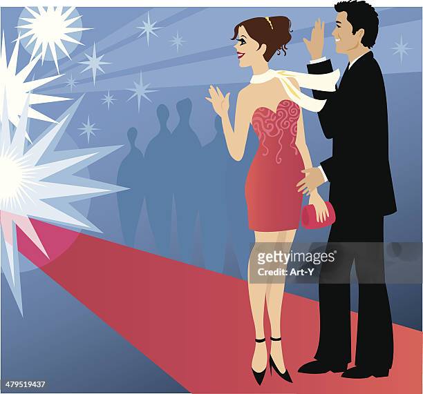 fame (vector and jpg) - hollywood red carpet stock illustrations