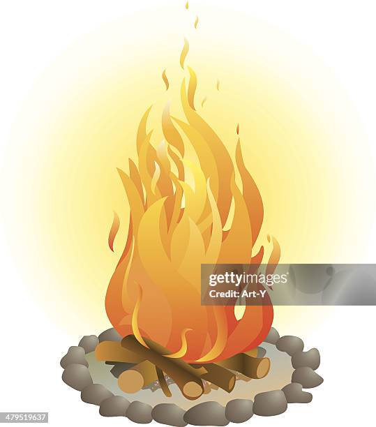 fire - campfire art stock illustrations