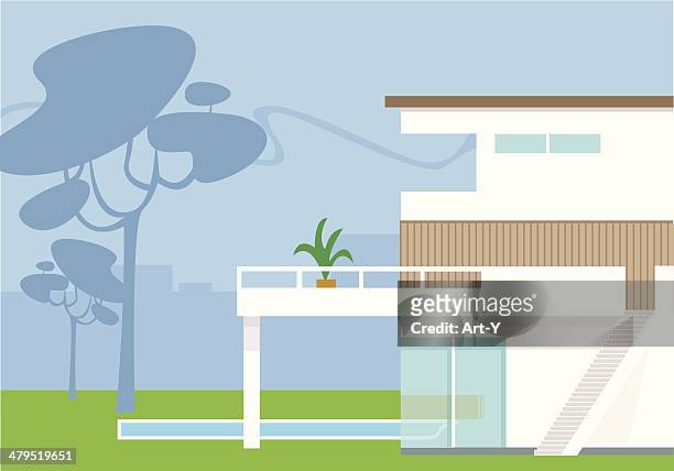 modern home - patio stock illustrations