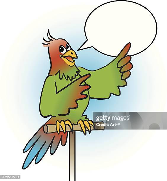 talking parrot - parrot talking stock illustrations