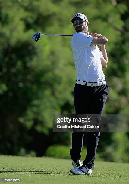 Alvaro Quiros of Spain hits his drive during the first round of the Puerto Rico Open presented by seepuertorico.com held at Trump International Golf...