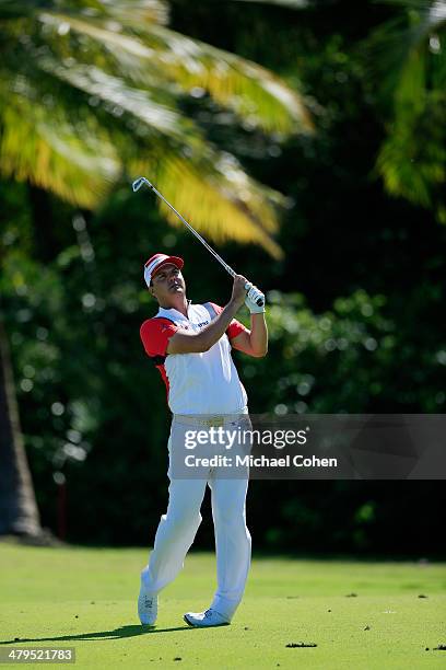 Daniel Chopra of Sweden hits a shot from the fairway during the first round of the Puerto Rico Open presented by seepuertorico.com held at Trump...