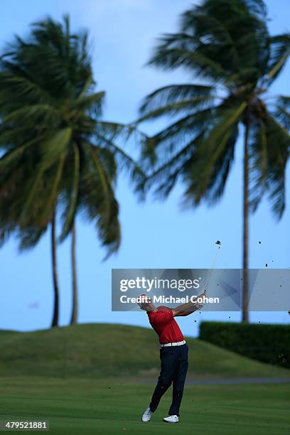 Doug LaBelle II hits a shot from the fairway during the first round of the Puerto Rico Open presented by seepuertorico.com held at Trump...