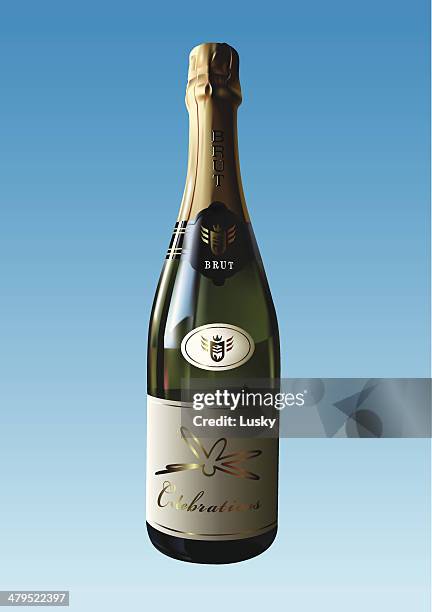 champagne celebration - fruit juice bottle stock illustrations