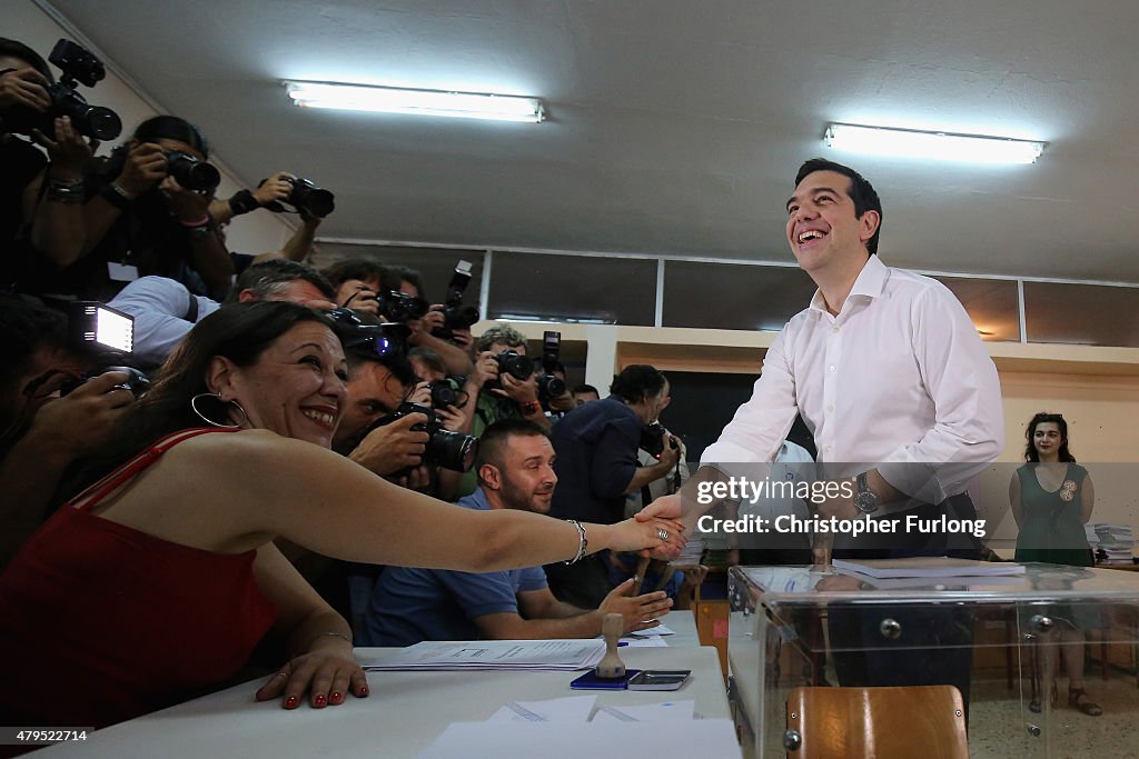 The People Of Greece Vote In A Referendum Over Debt Bailout Terms