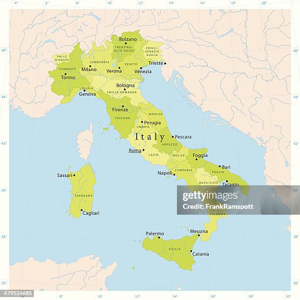 bildbanksillustrationer, clip art samt tecknat material och ikoner med italy vector map - karta italien