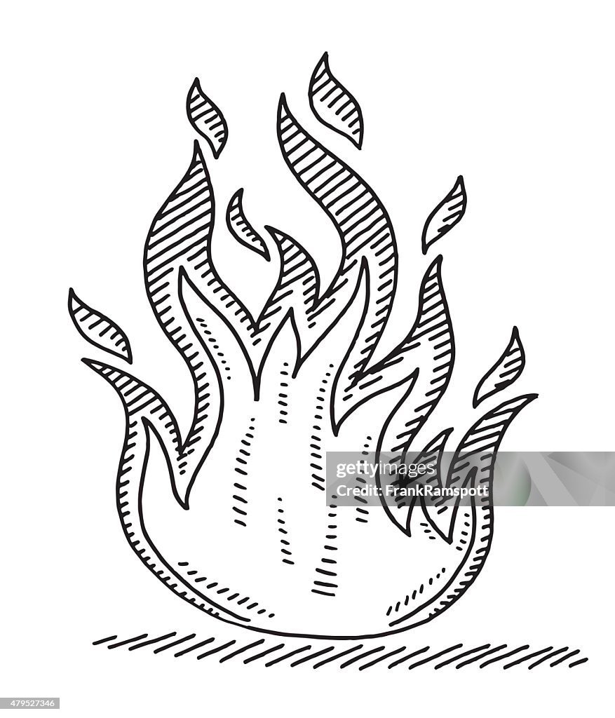 Fogo símbolo quente desenho