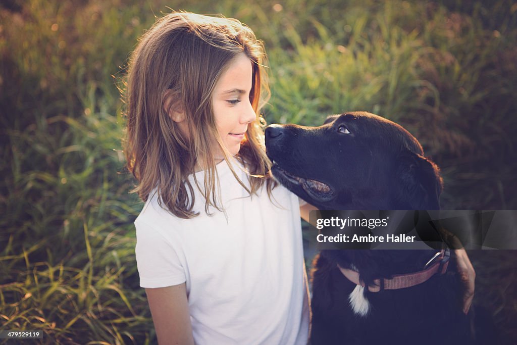 A girl and her dog