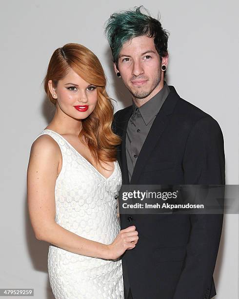 Actress Debby Ryan and her boyfriend, musician Josh Dun, attend the 2nd Annual Norma Jean Gala at The Paley Center for Media on March 18, 2014 in...