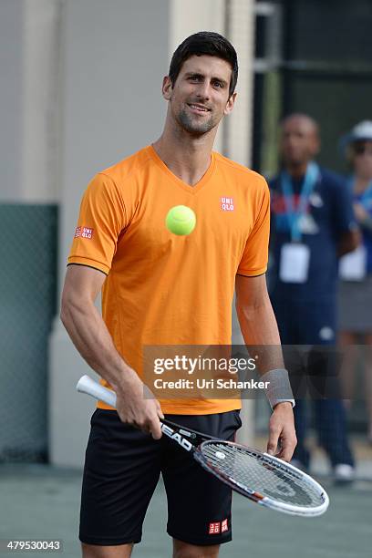 Novak Djokovic participtaes in Fifth Annual All-Star Charity Event At Ritz Carlton at Cliff Drysdale Tennis Center, Ritz Carlton Key-Biscayne on...