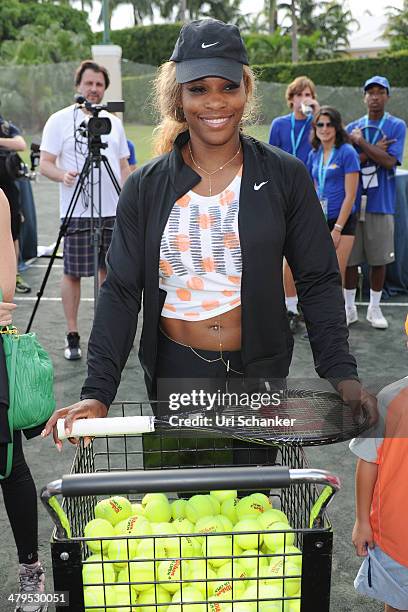 Serena Williams participtaes in Fifth Annual All-Star Charity Event At Ritz Carlton at Cliff Drysdale Tennis Center, Ritz Carlton Key-Biscayne on...