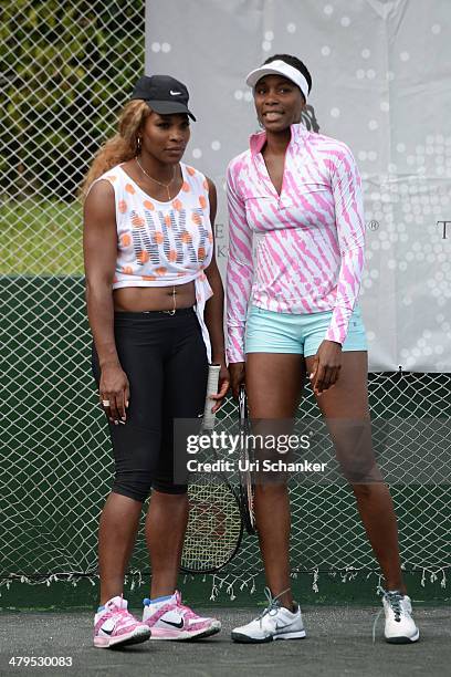 Serena Williams and Venus Williams participtae in Fifth Annual All-Star Charity Event At Ritz Carlton at Cliff Drysdale Tennis Center, Ritz Carlton...