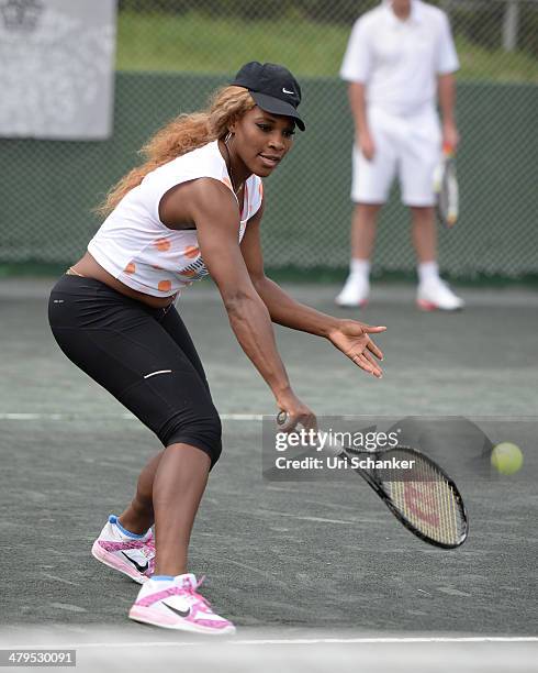 Serena Williams participtaes in Fifth Annual All-Star Charity Event At Ritz Carlton at Cliff Drysdale Tennis Center, Ritz Carlton Key-Biscayne on...