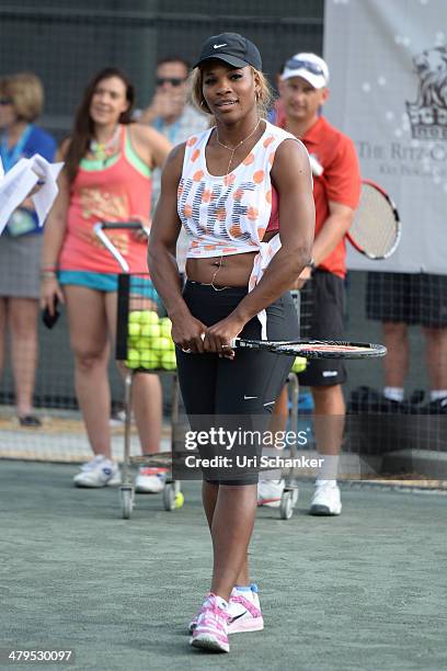 Serena Williams participtaes in Fifth Annual All-Star Charity Event At Ritz Carlton at Cliff Drysdale Tennis Center, Ritz Carlton Key-Biscayne on...