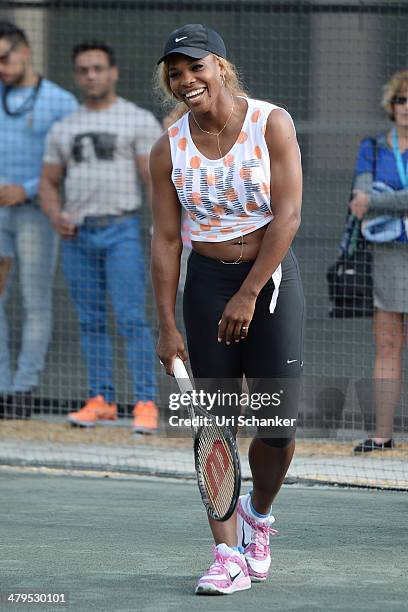 Serena Williams participtaes in Fifth Annual All-Star Charity Event At Ritz Carlton at Cliff Drysdale Tennis Center, Ritz Carlton Key-Biscayne on...