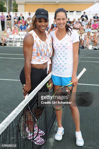 Serena Williams and Ana Ivanovic participtae in Fifth Annual All-Star Charity Event At Ritz Carlton at Cliff Drysdale Tennis Center, Ritz Carlton...