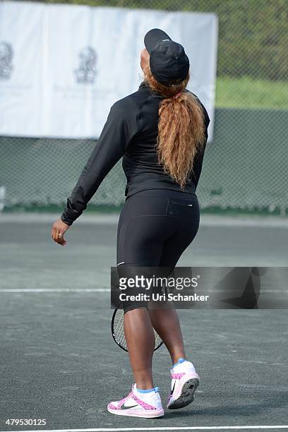 Serena Williams participtaes in Fifth Annual All-Star Charity Event At Ritz Carlton at Cliff Drysdale Tennis Center, Ritz Carlton Key-Biscayne on...