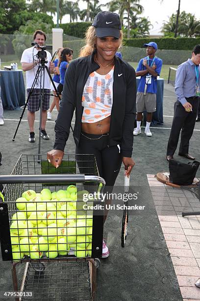 Serena Williams participtaes in Fifth Annual All-Star Charity Event At Ritz Carlton at Cliff Drysdale Tennis Center, Ritz Carlton Key-Biscayne on...