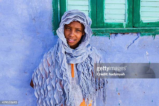 beautiful muslim girl in southern egypt - sudanese girls stock pictures, royalty-free photos & images