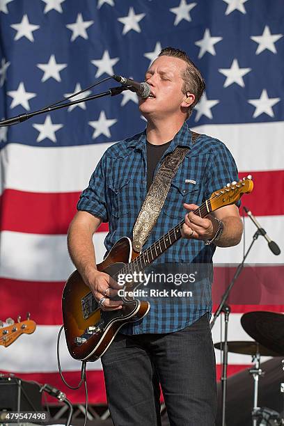 Singer-songwriter Jason Isbell performs onstage during Willie Nelsons 4th of July Picnic at Austin360 Amphitheater on July 4, 2015 in Austin, Texas.