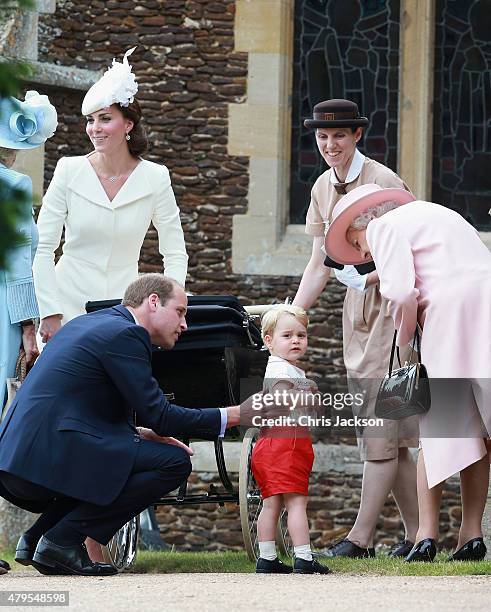 Catherine, Duchess of Cambridge, Prince William, Duke of Cambridge, Princess Charlotte of Cambridge and Prince George of Cambridge, Queen Elizabeth...