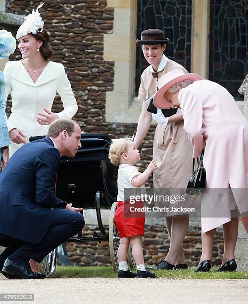 Catherine, Duchess of Cambridge, Prince William, Duke of Cambridge, Princess Charlotte of Cambridge and Prince George of Cambridge, Queen Elizabeth...