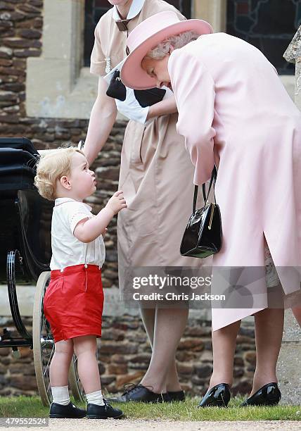 Catherine, Duchess of Cambridge, Prince William, Duke of Cambridge, Princess Charlotte of Cambridge and Prince George of Cambridge, Queen Elizabeth...