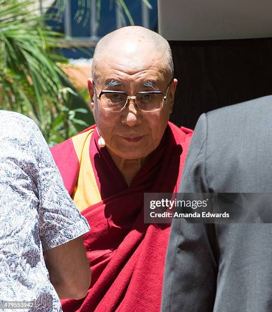 His Holiness The 14th Dalai Lama attends the Peak Mind Foundation's celebration at Rancho Las Lomas on July 4, 2015 in Silverado Canyon, California.