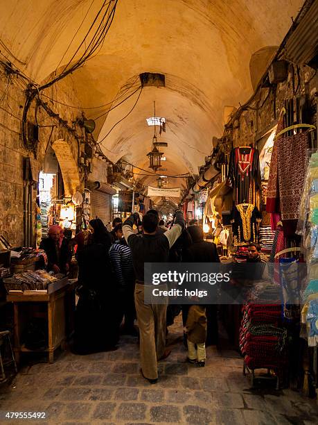 al-madina souq in the centre of aleppo, syria - medinah stock pictures, royalty-free photos & images