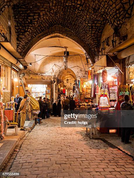 al-madina souq in the centre of aleppo, syria - medinah stock pictures, royalty-free photos & images