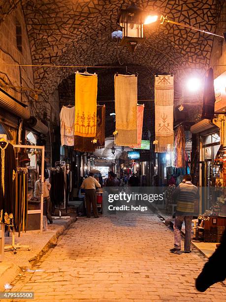 al-madina souq in the centre of aleppo, syria - medinah stock pictures, royalty-free photos & images