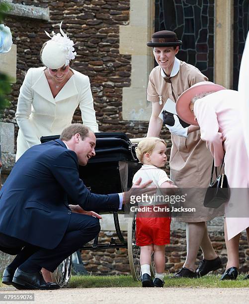 Catherine, Duchess of Cambridge, Prince William, Duke of Cambridge, Princess Charlotte of Cambridge and Prince George of Cambridge, Queen Elizabeth...