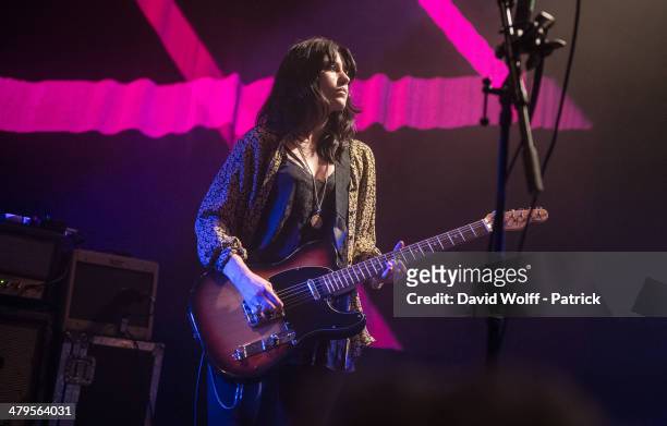 Laura Mary Carter from Blood Red Shoes performs at La Gaite Lyrique on March 19, 2014 in Paris, France.
