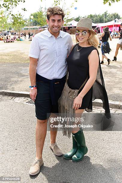 James 'Arg' Argent and Lydia Bright attends day 3 of the New Look Wireless Festival at Finsbury Park on July 5, 2015 in London, England.