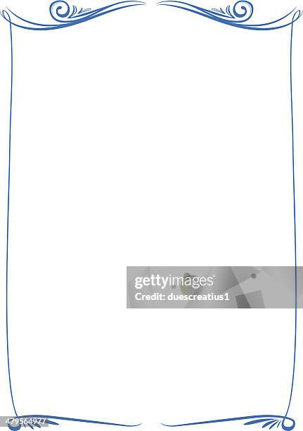vector decorative blue frame - bookplate stock illustrations