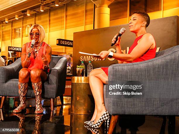 Mary J. Blige and Dana Blair attend the Samsung Galaxy Experience at the ESSENCE Festival on July 5, 2015 in New Orleans, Louisiana.