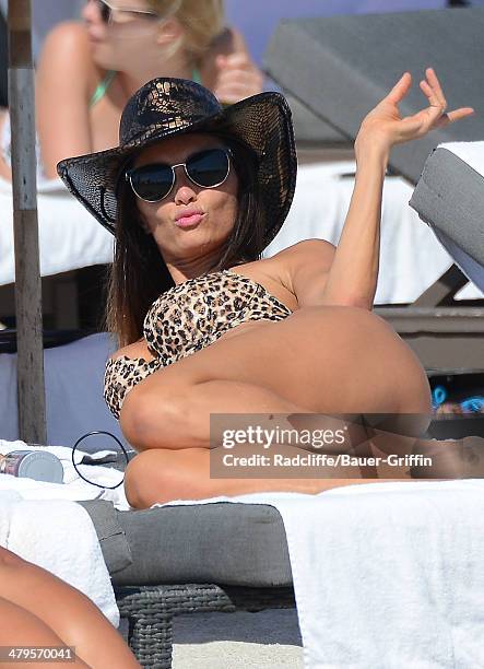 Karina Jelinek is seen at the beach on March 19, 2014 in Miami, Florida.