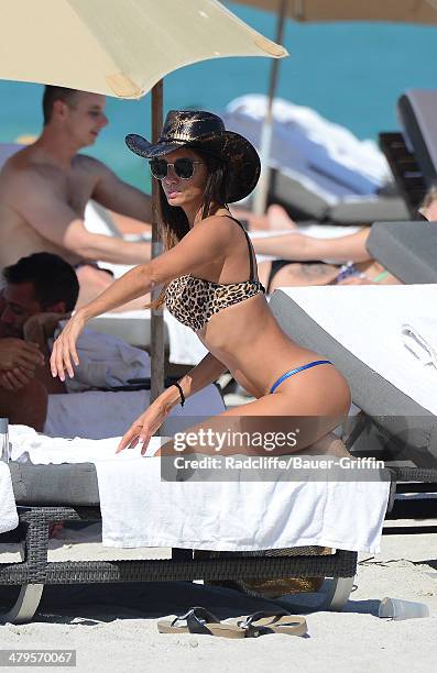 Karina Jelinek is seen at the beach on March 19, 2014 in Miami, Florida.