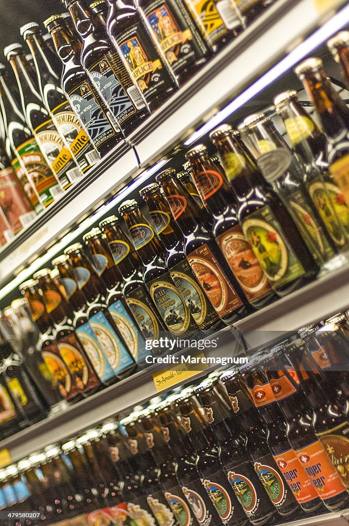 Beer selection in a food shop