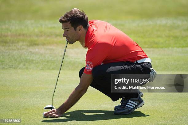 Presenter Gethin Jones during the annual Celebrity Cup golf tournament at Celtic Manor Resort on July 4, 2015 in Newport, Wales. The Celebrity Cup...