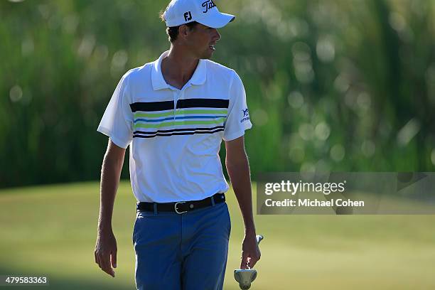 Chesson Hadley looks on at the 16th green during the final round of the Puerto Rico Open presented by seepuertorico.com held at Trump International...