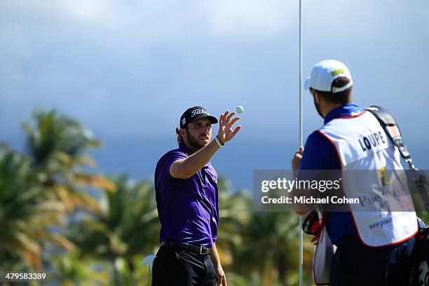 Andrew Loupe catches his ballduring the final round of the Puerto Rico Open presented by seepuertorico.com held at Trump International Golf Club on...